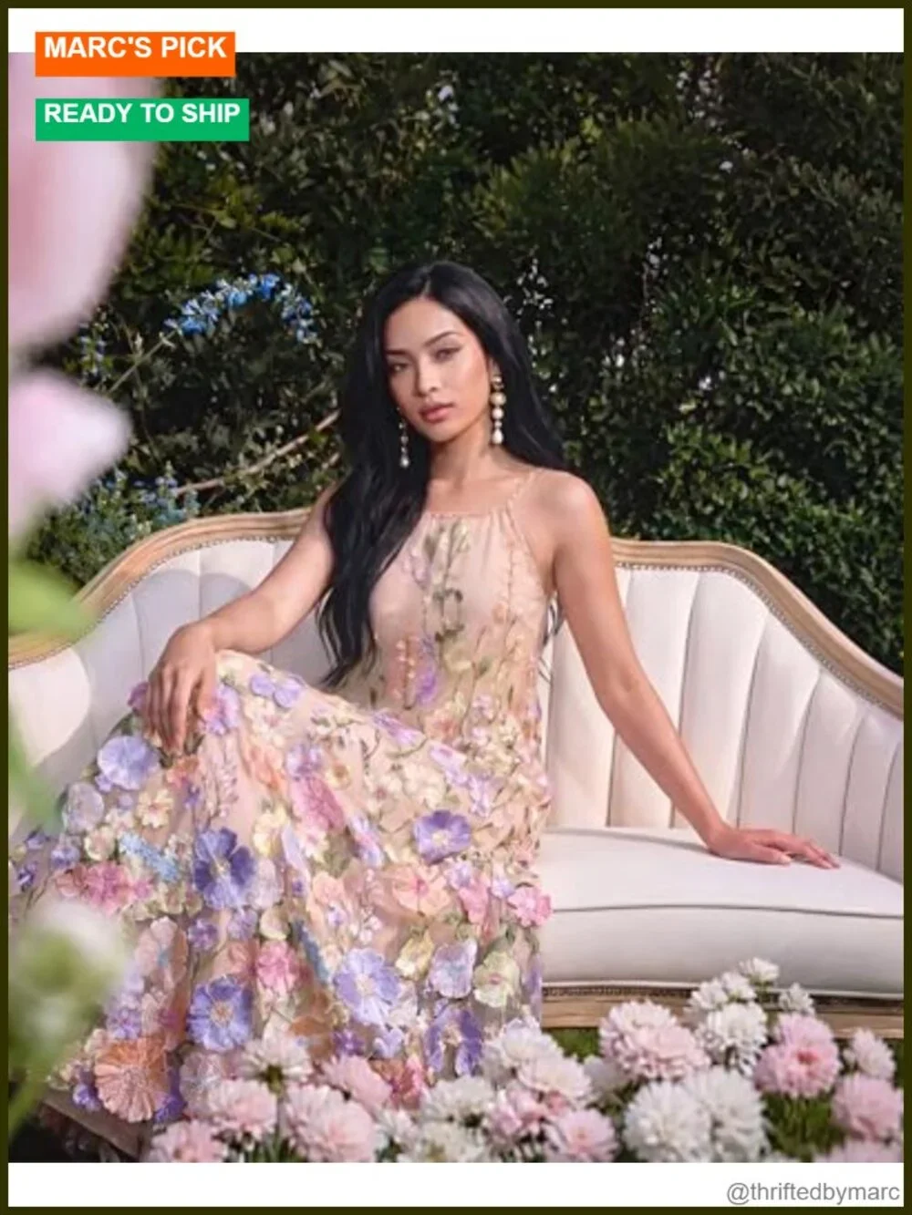 3D Floral Embroidery Maxi Dress, Elegant Tulle Gown, 95% Polyester 5% Elastane
